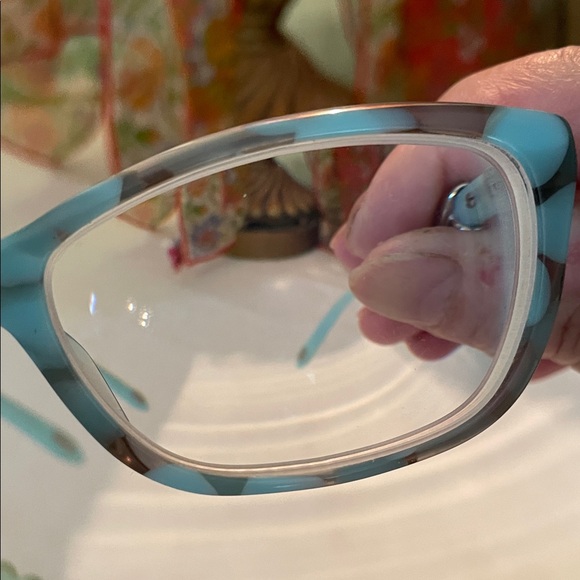 Tiffany & Co Aqua Grey Tortoise Women’s Glass Frames SilverCross Hardware TF2074 - Picture 4 of 11